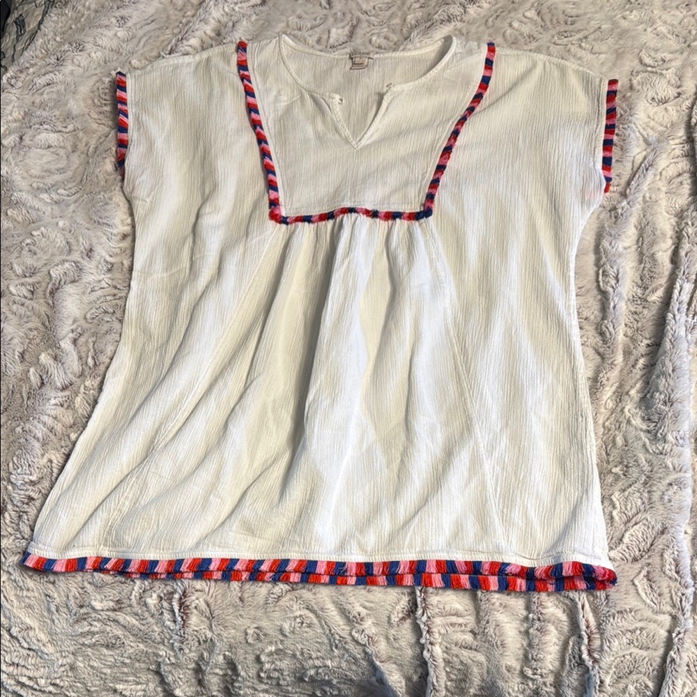 J Crew Boho Top or Swim Cover-up with Tassel Detail